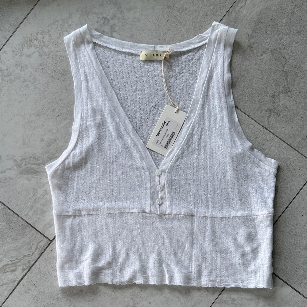 Stark X Linen Jacuard Crop Top NWT sz S - Picture 10 of 10